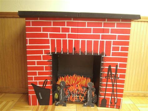 Make the walls out of additional cardboard and glue them with tape or hot glue. . Vintage cardboard fireplace